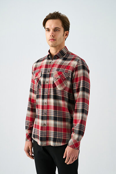 Paşahan Buttoned Collar Comfirt Fit Lumberjack Men's Shirt