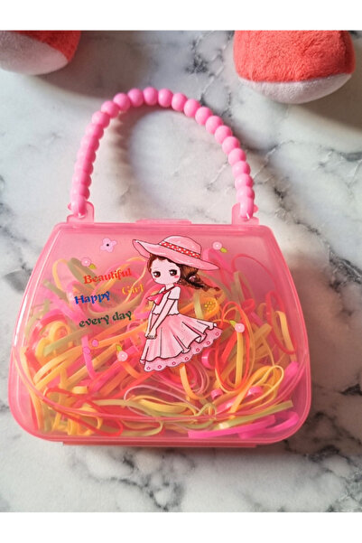 Brassito طقم إبزيم مطاطي بيرم باللون الوردي للفتيات