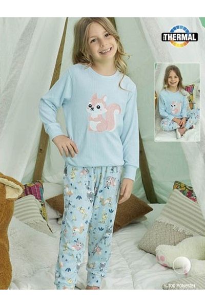 shefox Set de pijamale termice cu mânecă lungă pentru fete Byaydogan