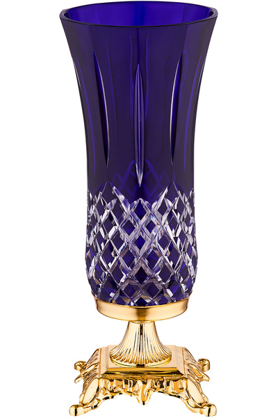 Decorium Cristalline 37,2 Cm Ayaklı Dekoratif Mor Cam Vazo 9-03010001