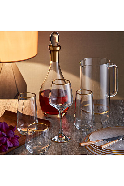 Decorium 345 ml 6 Pieces Pleasure Glass Whiskey Glass - 9- 01010057