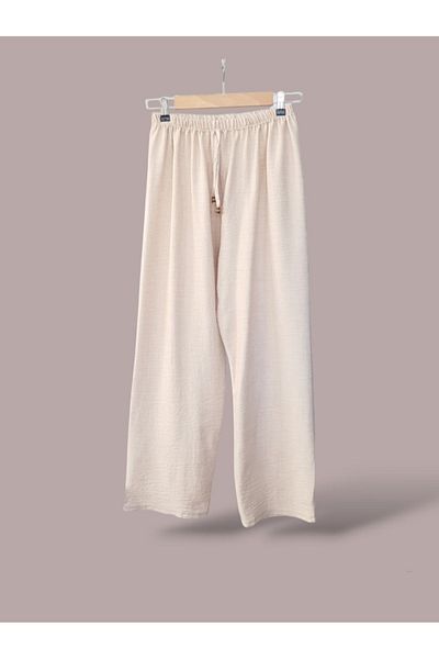 ENDAMIM Plus Size ComfortaBle Linen Trousers - No Pockets and Elastic Waist Size 40-50