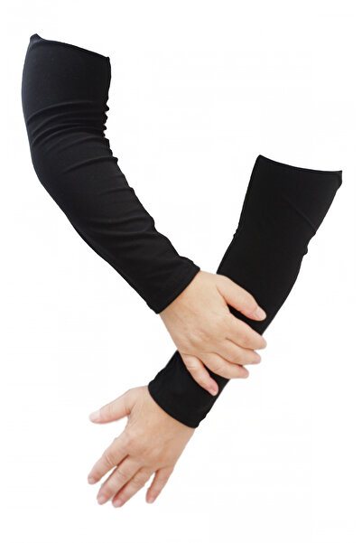 Mrey Πρακτική χρήση - Απλό μαύρο μανίκι Hijab Μανίκι προσευχής Sandy