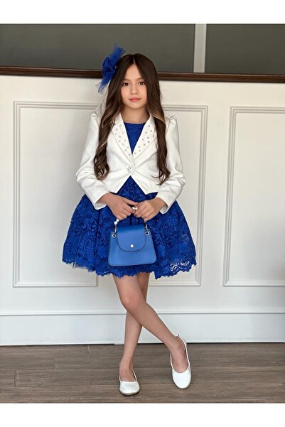 Uğurböceği Πασχαλίτσα Παιδικά Κορίτσια Παιδικά 4 τεμαχίων Κομψό βραδινό φόρεμα κοστούμι παλτό τσάντα πόρπη