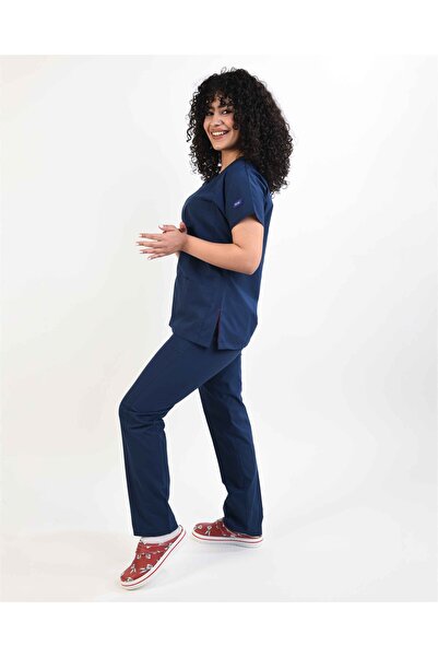Kıraç Uniform Dr Greys Soft Likralı Gece Mavi Doktor-Hemşire Forması Medikal ...