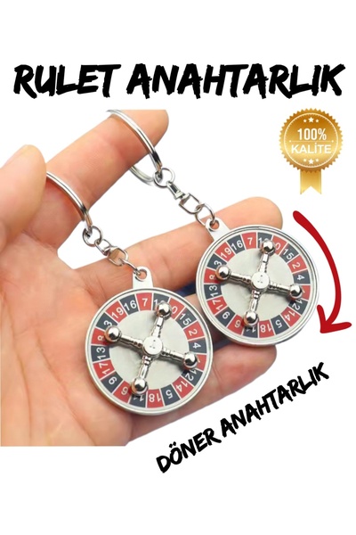 Pix Art On Rulet Anahtarlık Döner Ön Başlık Tamamen Çelik Paslanmaz