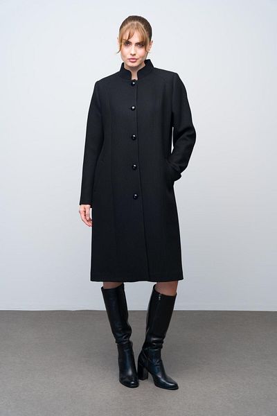 Olcay Palton negru cu guler și model napolitană 3024