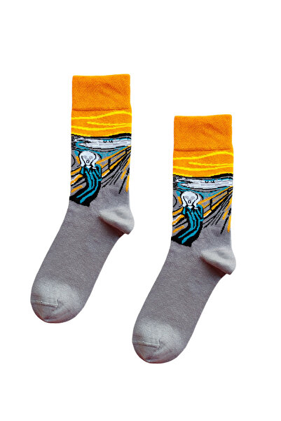 ZEYZEY MONKEY Set of 5 Special Gift Box Mixed Patterned Artistic Themed Socks