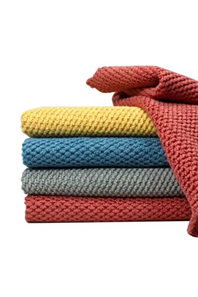 MİMOZA PARK 5 Pieces Kitchen Cleaning Cloth 30*30 cm Stain Resistant Non-Smelly Velvet Kitchen Towel Dish Cloth