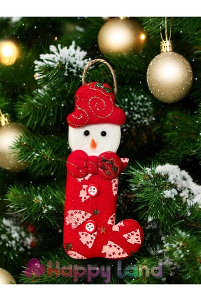 Happyland Christmas Tree Ornament Snowman with Socks Plush Model Hangings Ornament 15cm Christmas Tree Decor
