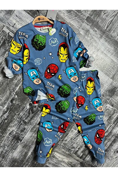 CANDA Erkek Çocuk Süper Kahramanlar Baskılı Pijama Takımı
