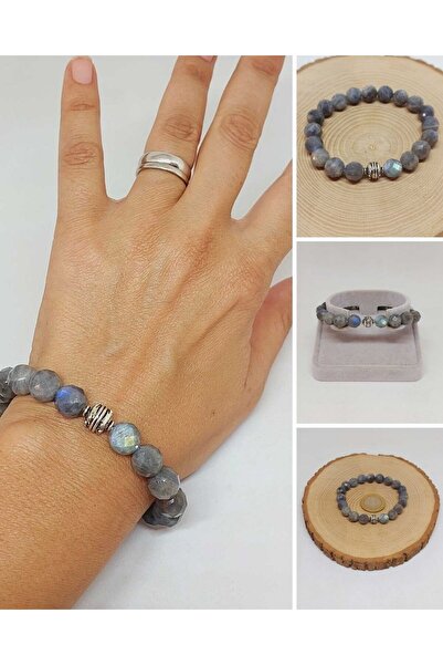 Yasamtohumu Sirius serija labradoritnog kamena 10mm unisex narukvica (52908)