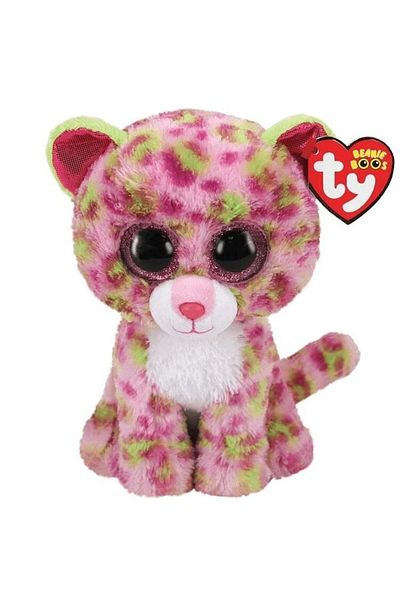 TY Beanie Boos Lainey 15 سم نمط الفهد الأخضر الوردي
