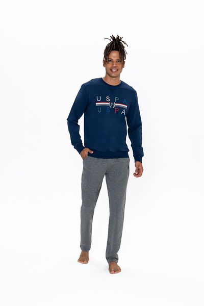U.S. Polo Assn. Η.Π.Α. Polo Assn. Ανδρικές πιτζάμες με 2 κλωστές - 100% βαμβάκι, ρούχα για το σπίτι, 18822