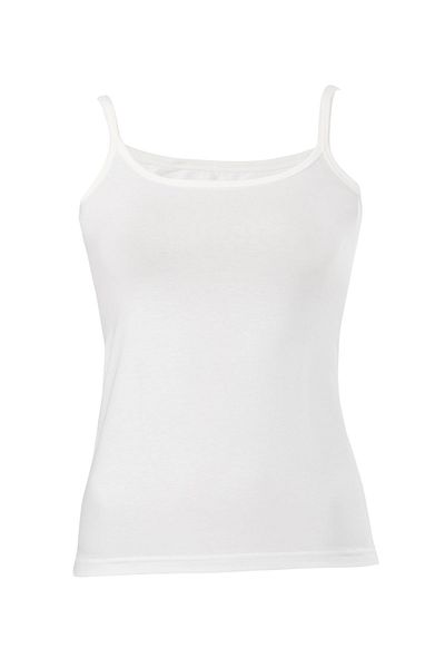 Anıt 2808 Women's Ecru Ribbed Rope Strap Undershirt