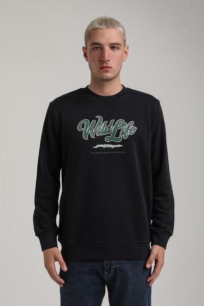 NEW WORLD POLO Crew Neck Navy Slim Fit Sweatshirt 24Fwm60195