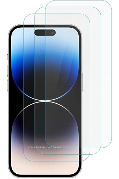 Evax 3'lü Paket iPhone 14 Pro Uyumlu Temperli HD+ Cam Ekran Koruyucu (3'lü Pa...