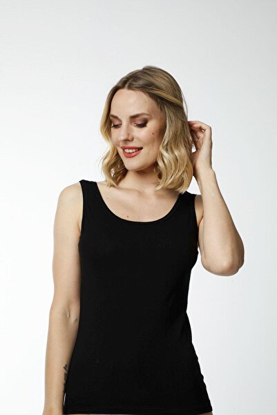 Hmd 2455 Black Cotton Comfortable Texture Lace Back Detailed Strappy Women's Athlete