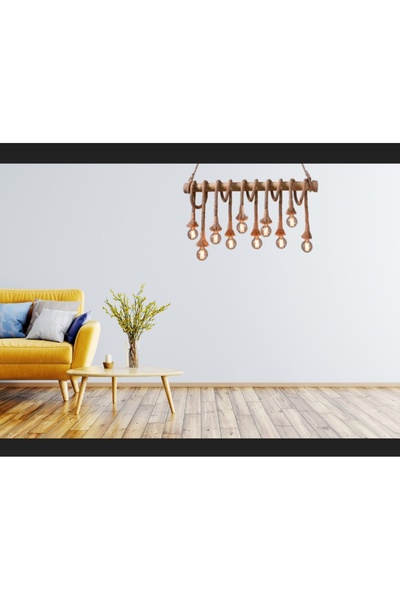 Ağış Elektrik Doğal Bambu Avize 10 lu