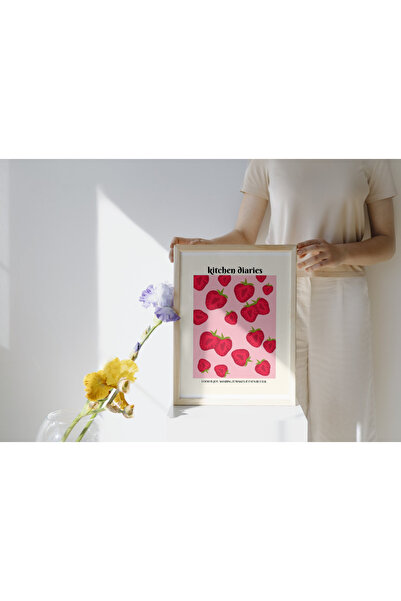 Posteriko Çilek / Tasarım Poster / Mutfak Dekorasyon