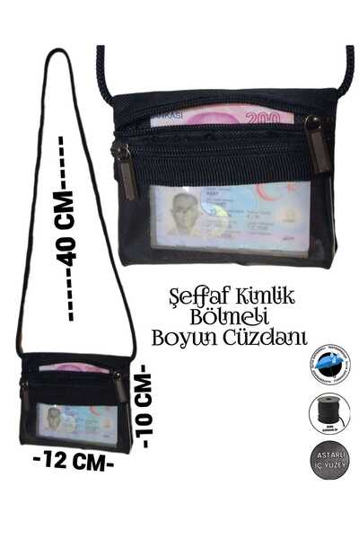SEVBAGS BOYUN CÜZDANI ŞEFFAF KİMLİK BÖLMELİ