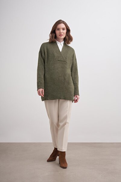 inspiration Kalın V Yaka Kazak Br7041 Haki