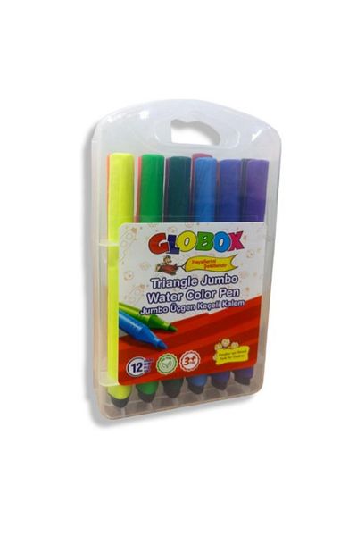 Globox Pack of 12 Color Jumbo Triangle Felt Pens
