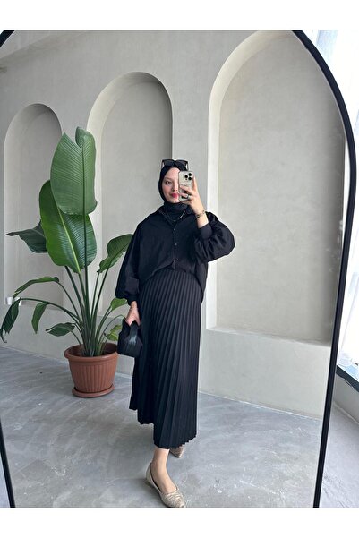 Bahar Altundemir PİLİSELİ ETEK TESETTÜR ETEK KALIN KIŞLIK ETEK STANDART PİLELİ UZUN ETEK