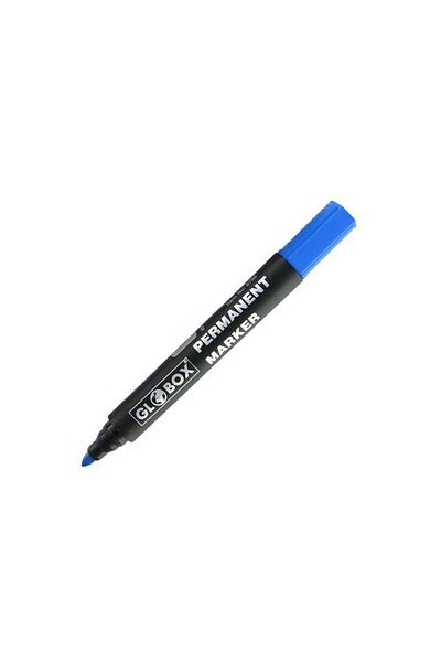 Globox Permanent Marker Round Nib Blue 12 Pack