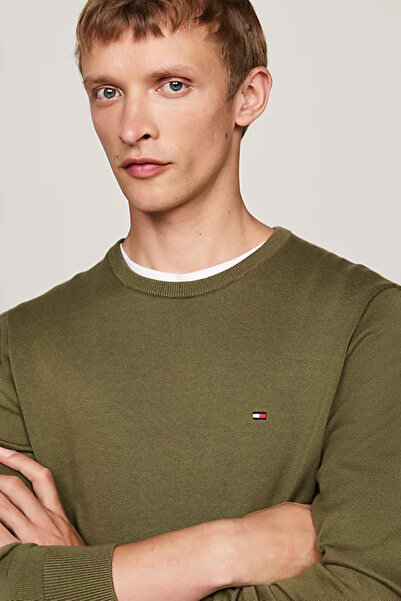 Tommy Hilfiger Erkek Bisiklet Yaka Kazak - Yeşil