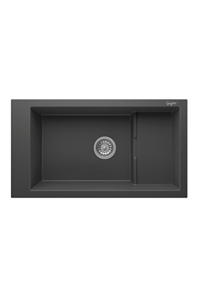 Graforte Unico Antrasit Granit Mutfak Eviye - Çizilmez, Leke Tutmaz, Antibakt...