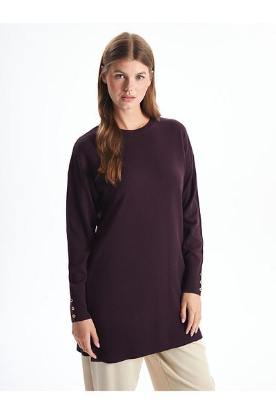 LC Waikiki Lcwaikiki Classic Crew Neck Solid Long Sleeve Women's Knitwear Tunic