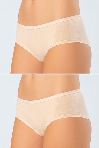 TÜREN 918 Skin-ten Chiloți hipster colorați din bumbac lycra, pachet de 2