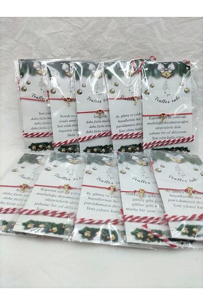 Arjew New Year's Gift 10 Pieces Heart Key Lucky Bracelet and Lucky Thread