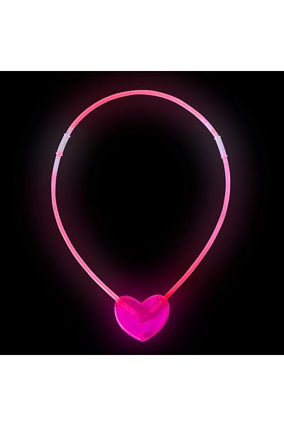 CEKAVE Glow in the Dark Heart Shaped Necklace 6 Colors 6 Pieces (4767)