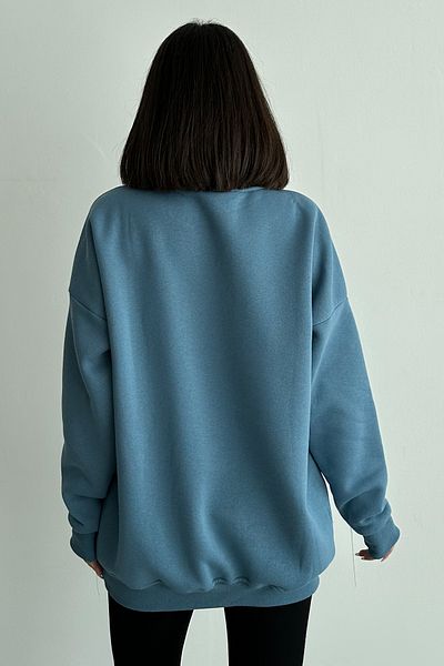 zunop Women's Purple Valid Printed Oversize Sweatshirt