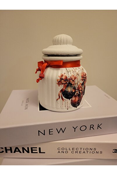 plndizayn Yılbaşı Şeker Kavanozu Cam Hediyelik Noel Temalı Özel Tasarım