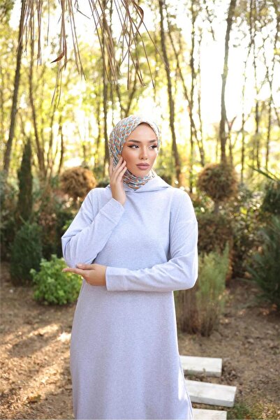 Bwest Hooded Long Sweat Pants Double Hijab Tracksuit Set - 03082.008 - Gray