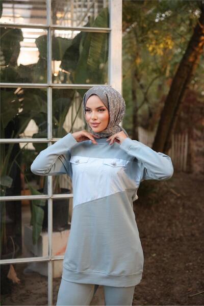 Bwest Dafne Pocketed Tracksuit Elastic Waist Trousers Double Set - (38-46) - 71153 - Black