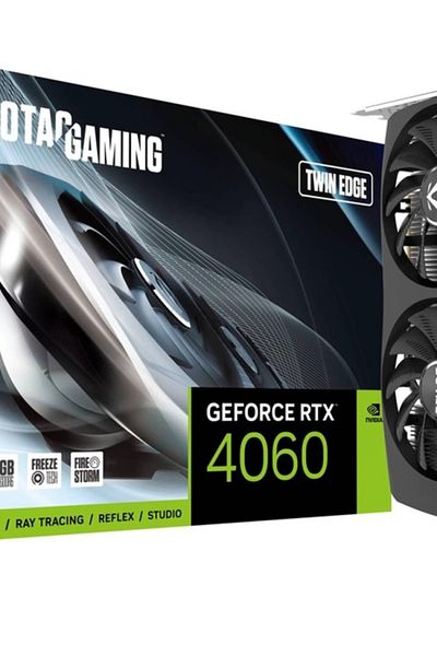 Zotac بطاقة رسومات Rtx4060 محاصر للألعاب Twin Edge Zt-d40600e-10m 128bit Gddr6 8 GB