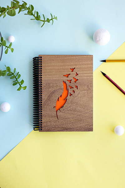 AdenDekor AHŞAP KAPAKLI DEFTER, AJANDA, GÜNLÜK