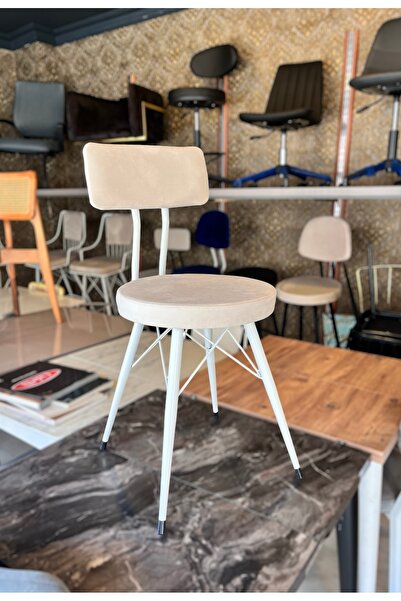 The SANDALYE SHOP Yeni Mila Mutfak&Yemek&Balkon Sandalyesi Beyaz Babyface Kumaş.