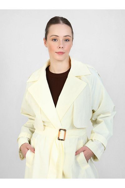 Refka Πέτρινη καμπαρντίνα Refka Casual - Λεπτομερής ζώνη