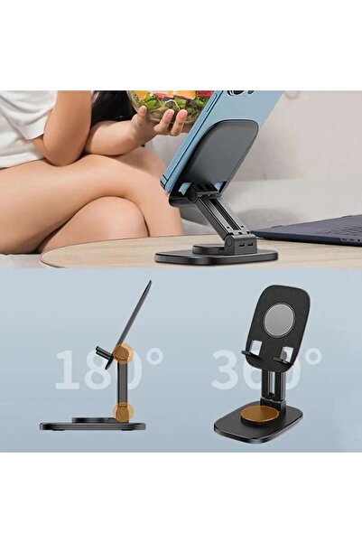 Hangora المخزن المؤقت ®   حامل هاتف محمول لسطح المكتب يدور 360 درجة