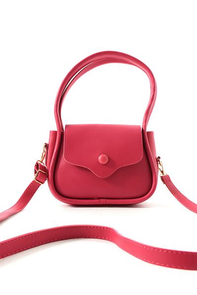 Judour Bags Genți Judour magnetice fucsia - Detaliu cu nasturi și curea încrucișată reglabilă