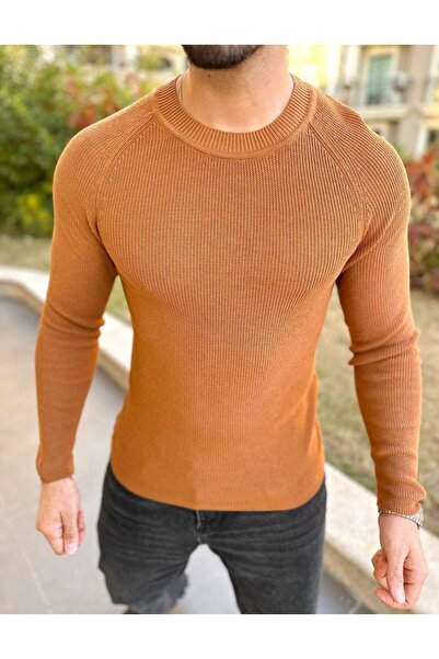 elkumoda سترة صوفية بقصة ضيقة من القطن الطبيعي المحبوك برقبة دائرية وخالية من...