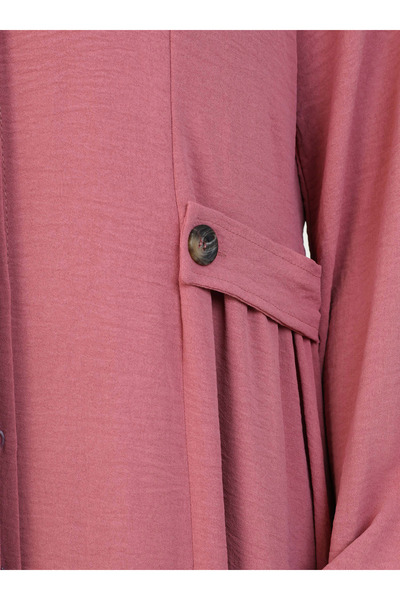 Refka Φόρεμα Hijab με κουμπιά Aerobin - Dark Rose - Refka