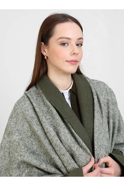 Tuva Tuva Herringbone Plain Poncho-Cagla