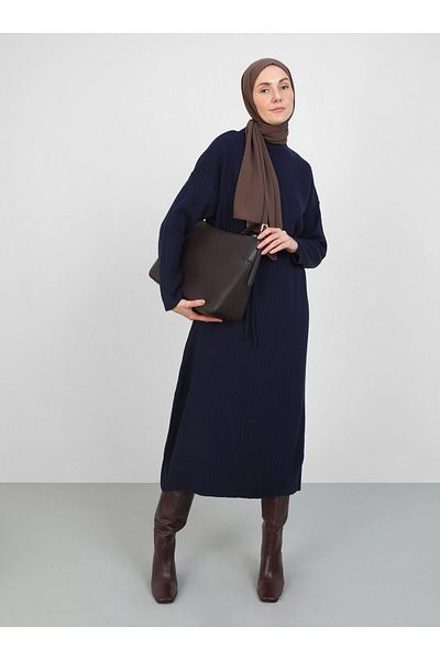 VAV Navy Blue Vav Ribbed Dress