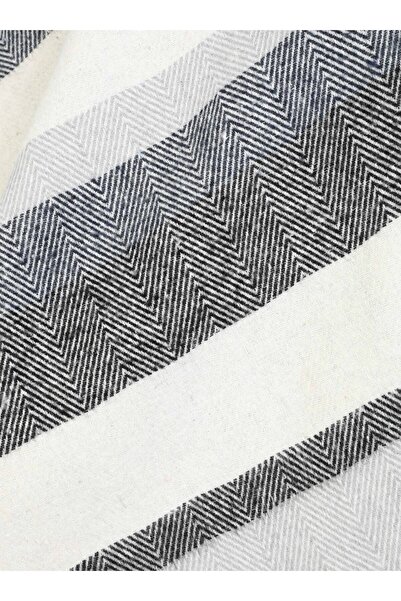 Tuva Patterned Acrylic Poncho-Stone-Navy Blue- Patterned Poncho-Tuva